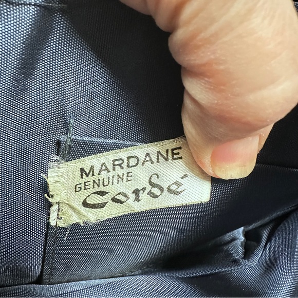 Vintage 1940’s/50’s Mardane Corde Dark Navy scalloped wristlet purse/bag, EUC - Picture 2 of 9